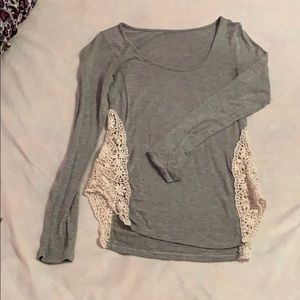 Gray long sleeve top